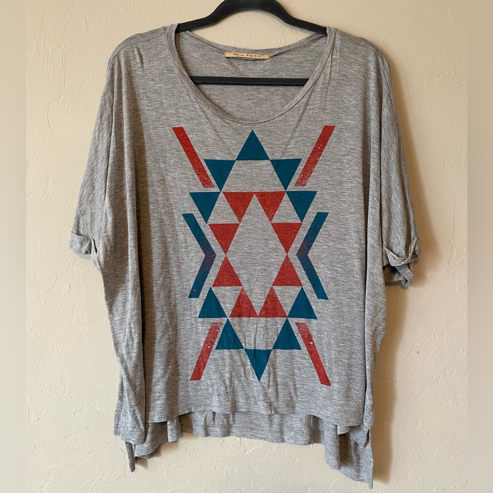 Tee By Big Star Oversized Loose Fit Aztec Dolman Sleeve Top XS